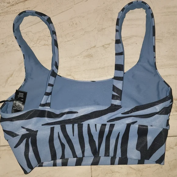 BEACH RIOT Leah Sports Bra in Slate Zebra Sz S - Picture 3 of 4
